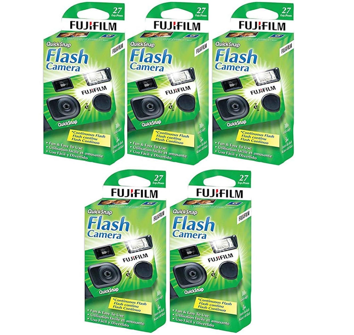Foto 1 | Cámara Desechable Fujifilm Quicksnap Flash 400 35 Mm (5 Cajas) - Venta Internacional.