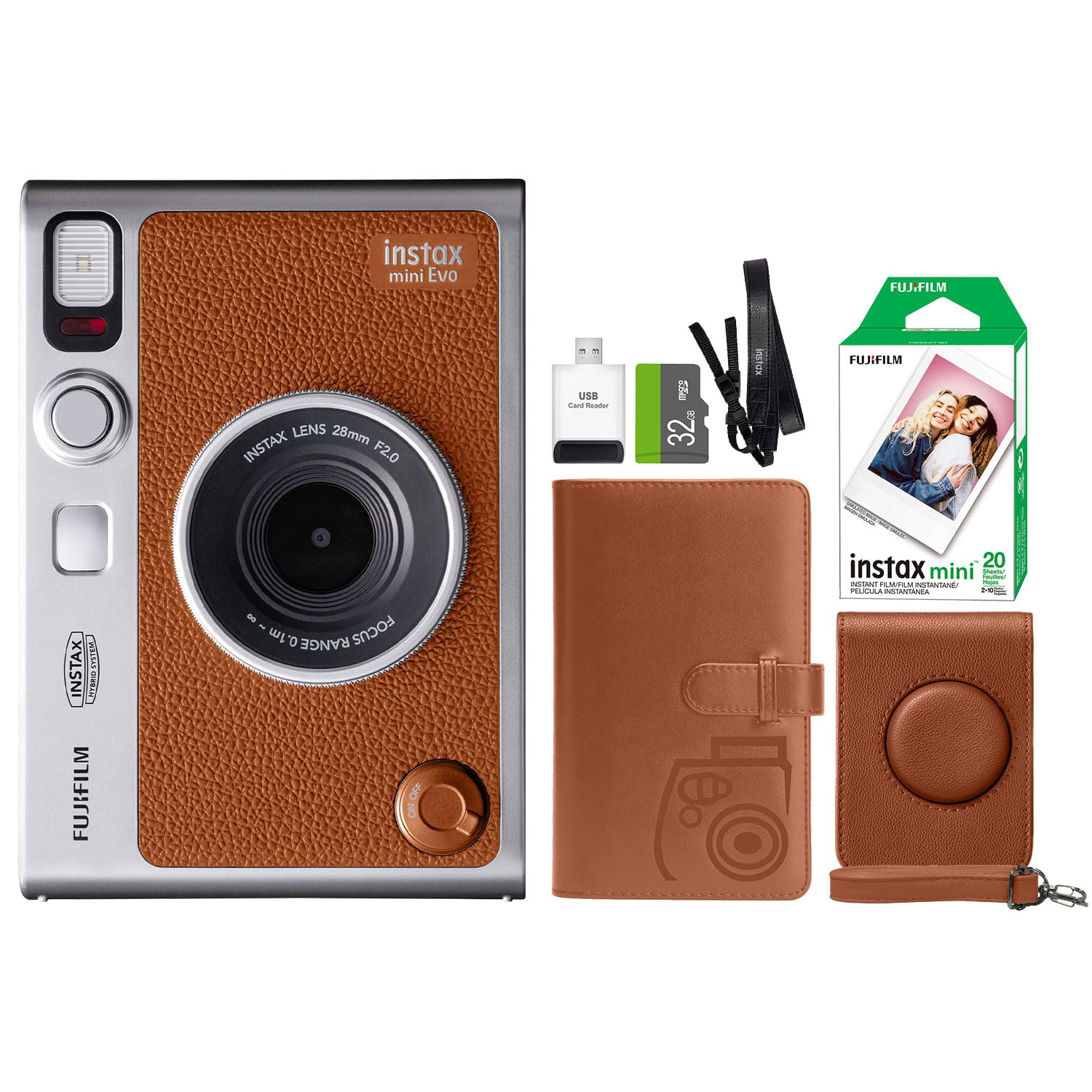 Foto 2 pulgar | Cámara Fujifilm Instax Mini Evo Hybrid Brown Con Película Y Cámara - Venta Internacional.