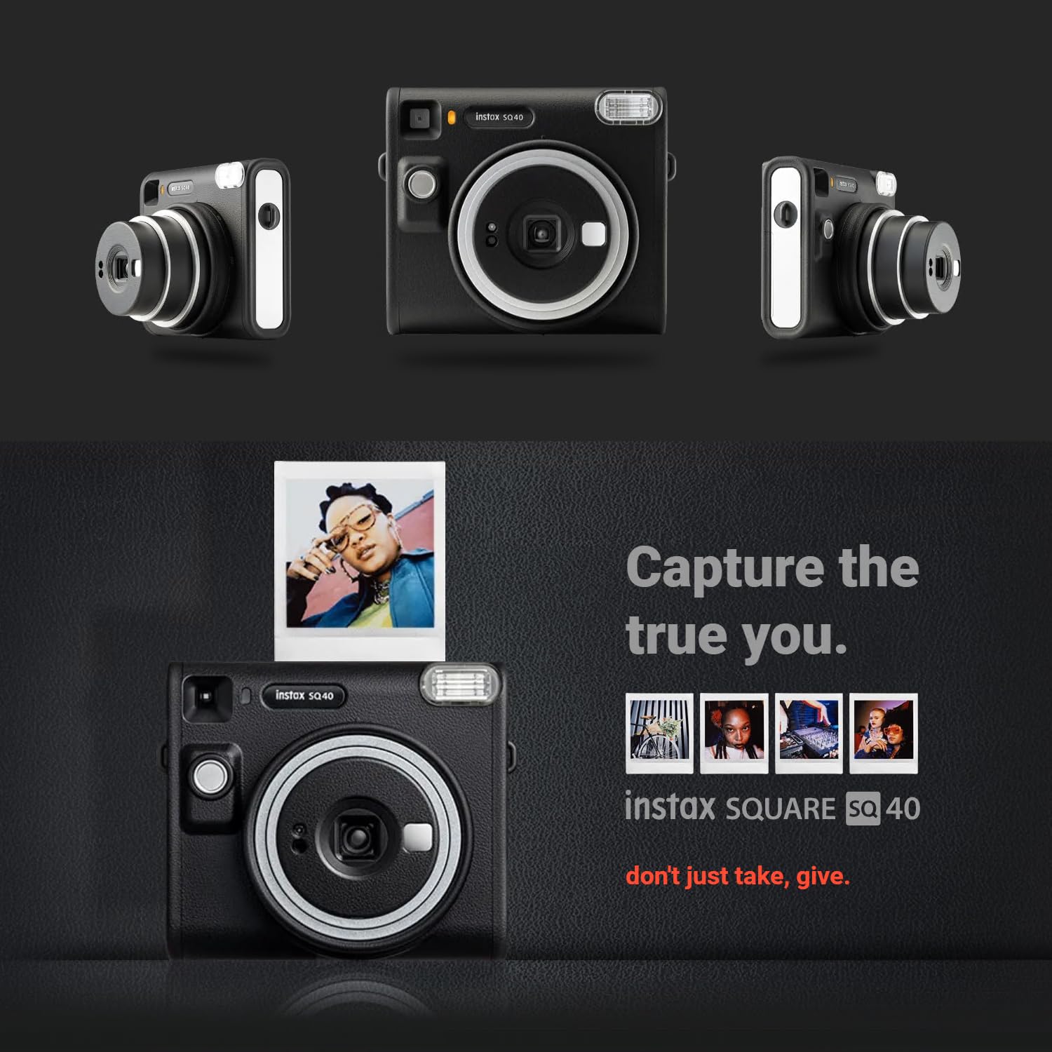 Foto 4 pulgar | Cámara Instantánea Fujifilm Instax Square Sq40 Negra +20 Películas - Venta Internacional.
