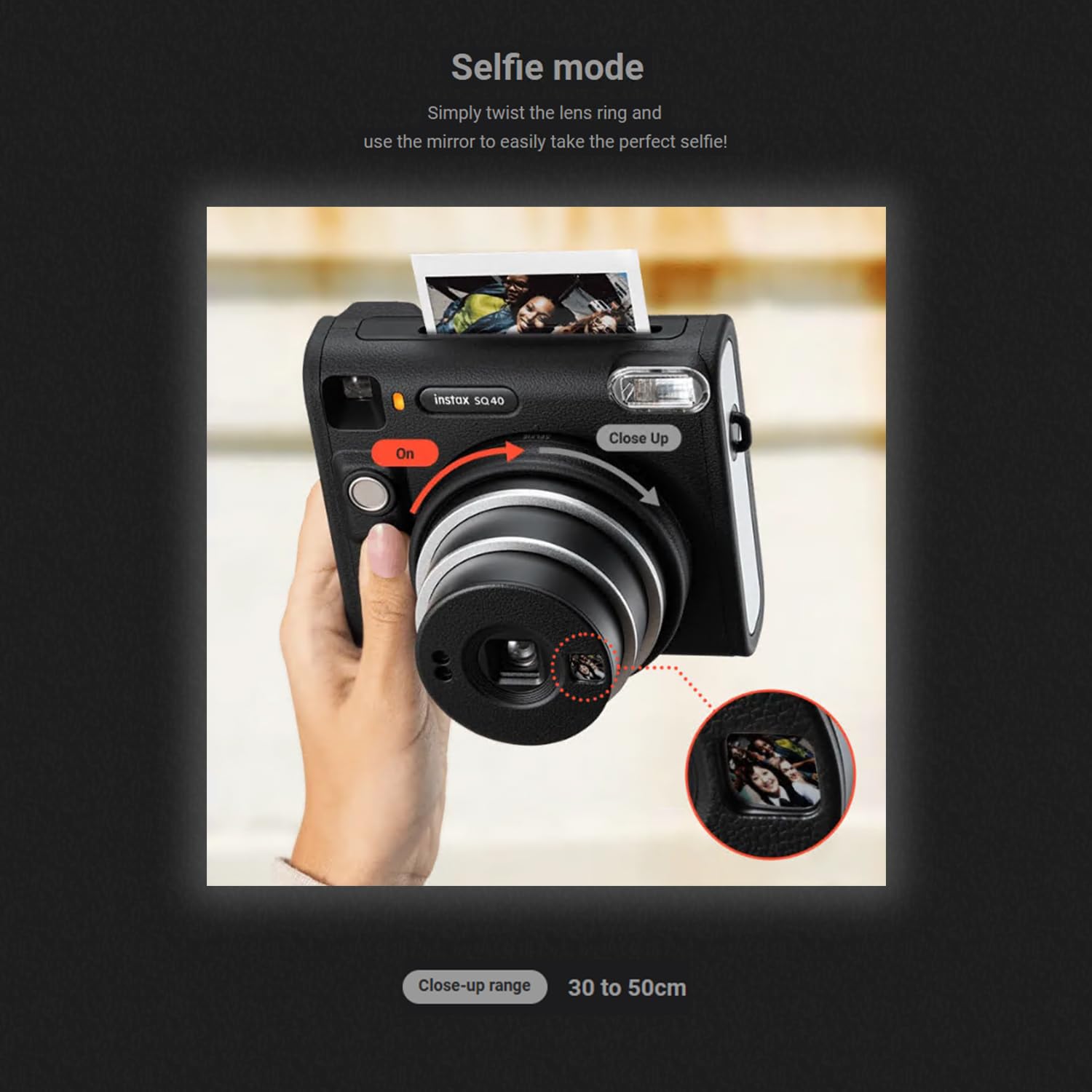Foto 6 | Cámara Instantánea Fujifilm Instax Square Sq40 Negra +20 Películas - Venta Internacional.