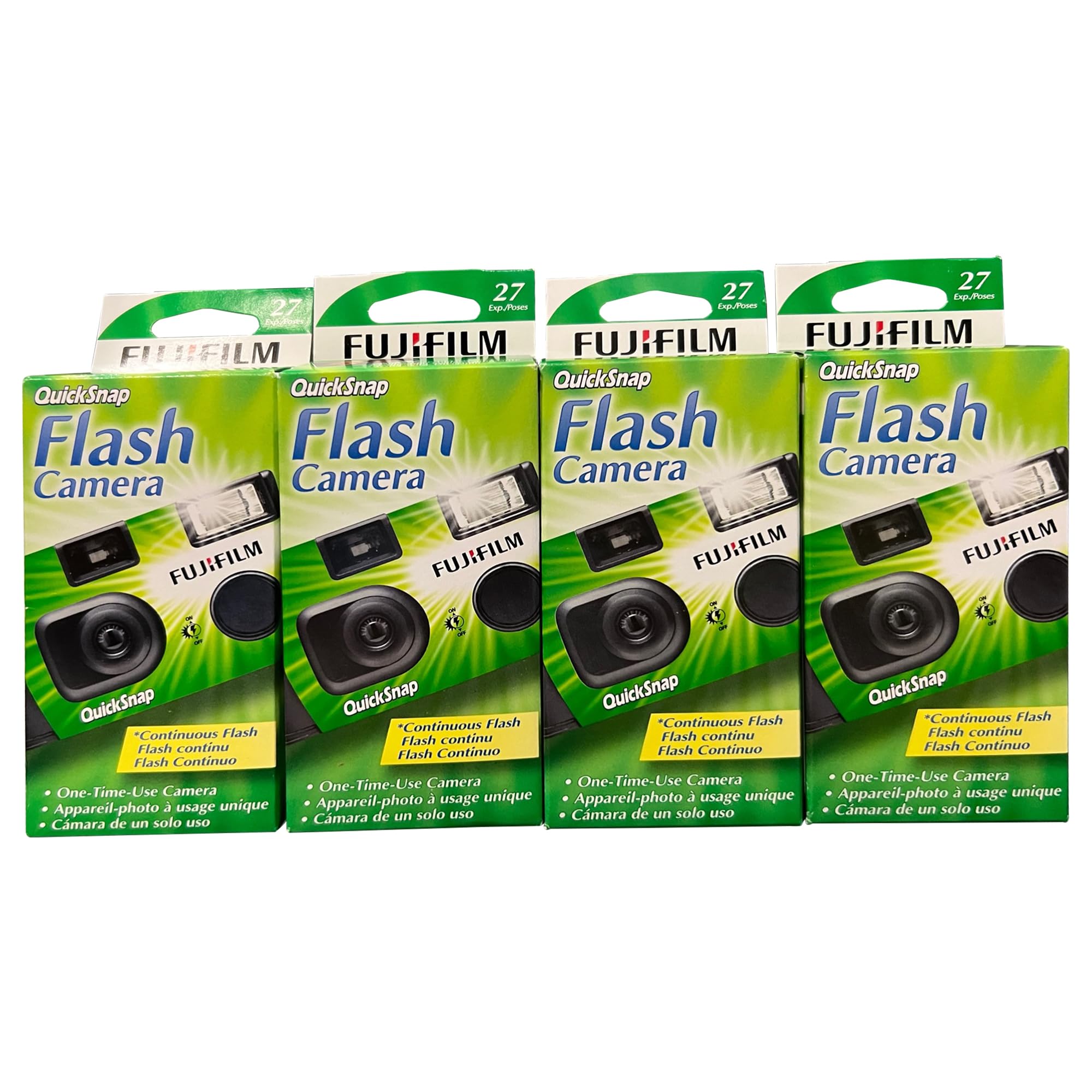 Foto 1 | Cámara Fujifilm Quicksnap Flash 400, 35 Mm, 27 Exposiciones, Paquete De 4 - Venta Internacional.