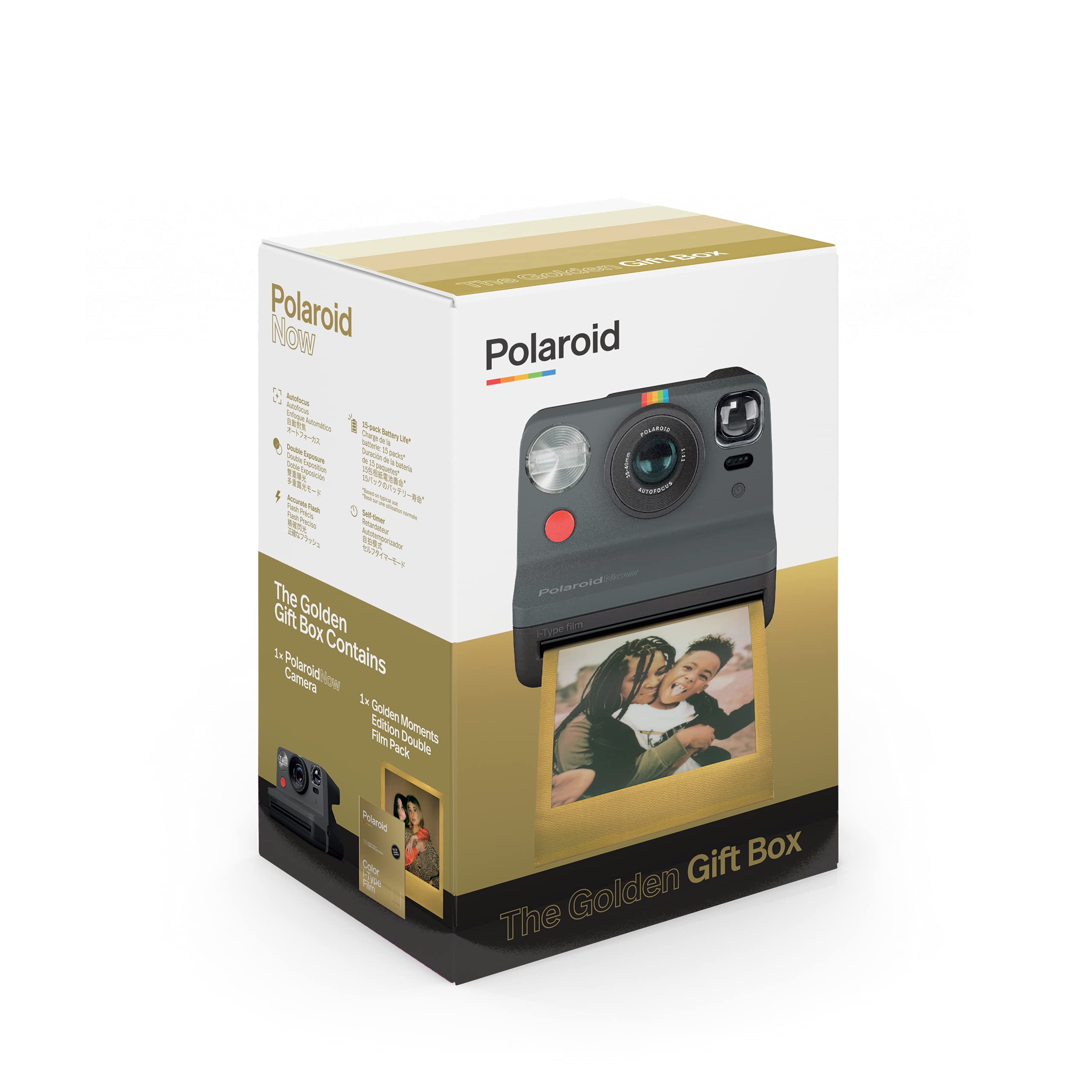 Foto 3 pulgar | Cámara Instantánea Polaroid Now Black I-type Con Caja De Regalo Dorada - Venta Internacional.