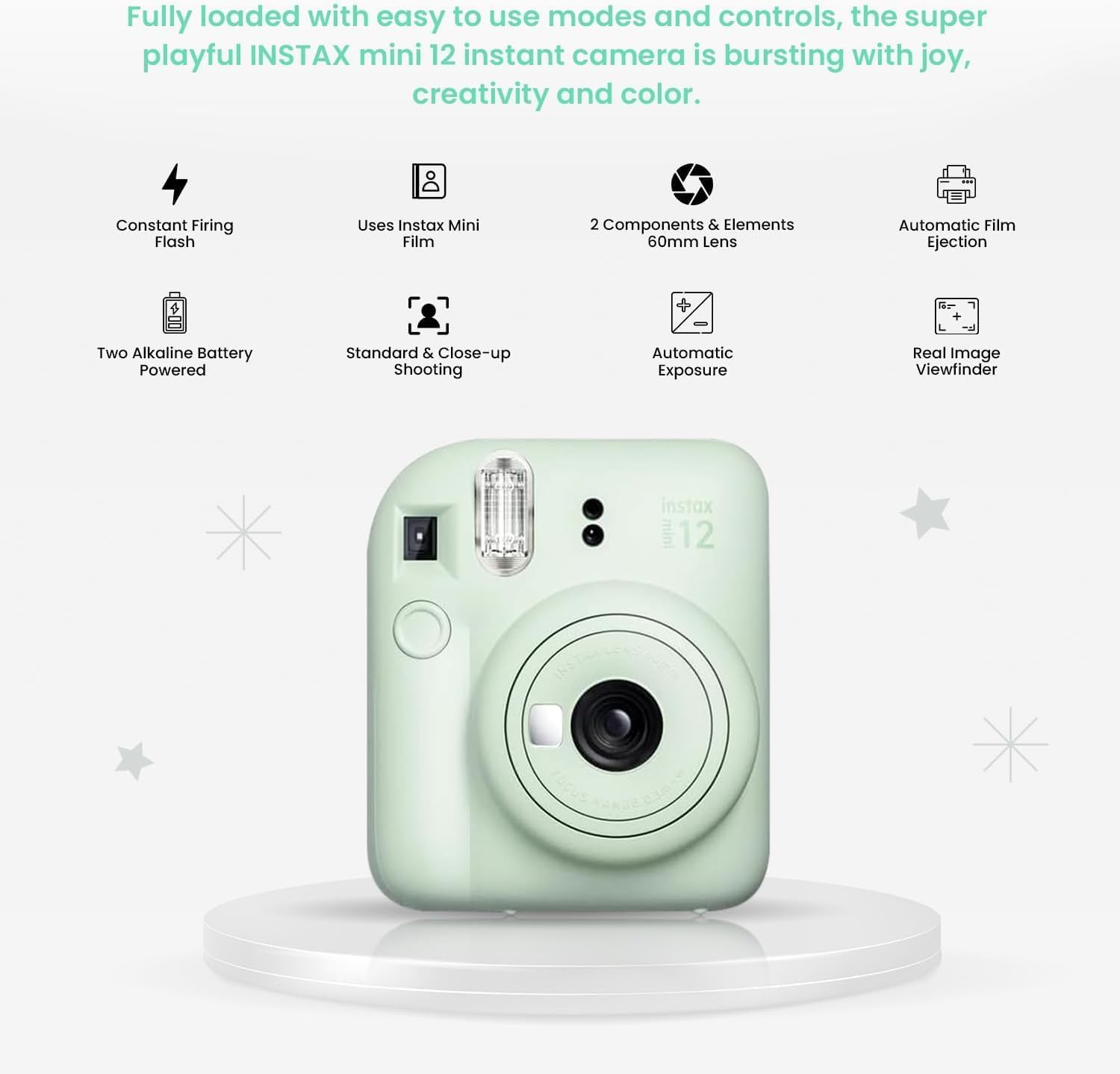 Foto 5 pulgar | Cámara Instantánea Fujifilm Instant Mini 12 Con Paquete De Accesorios - Venta Internacional.