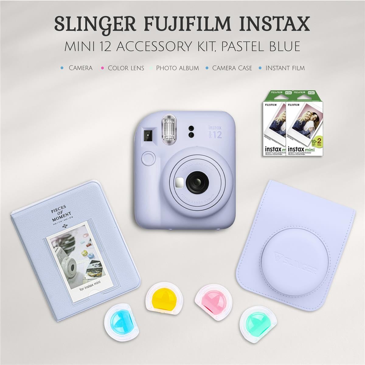 Foto 3 pulgar | Cámara De Película Instantánea Fujifilm Instax Mini 12 Azul Pastel - Venta Internacional.