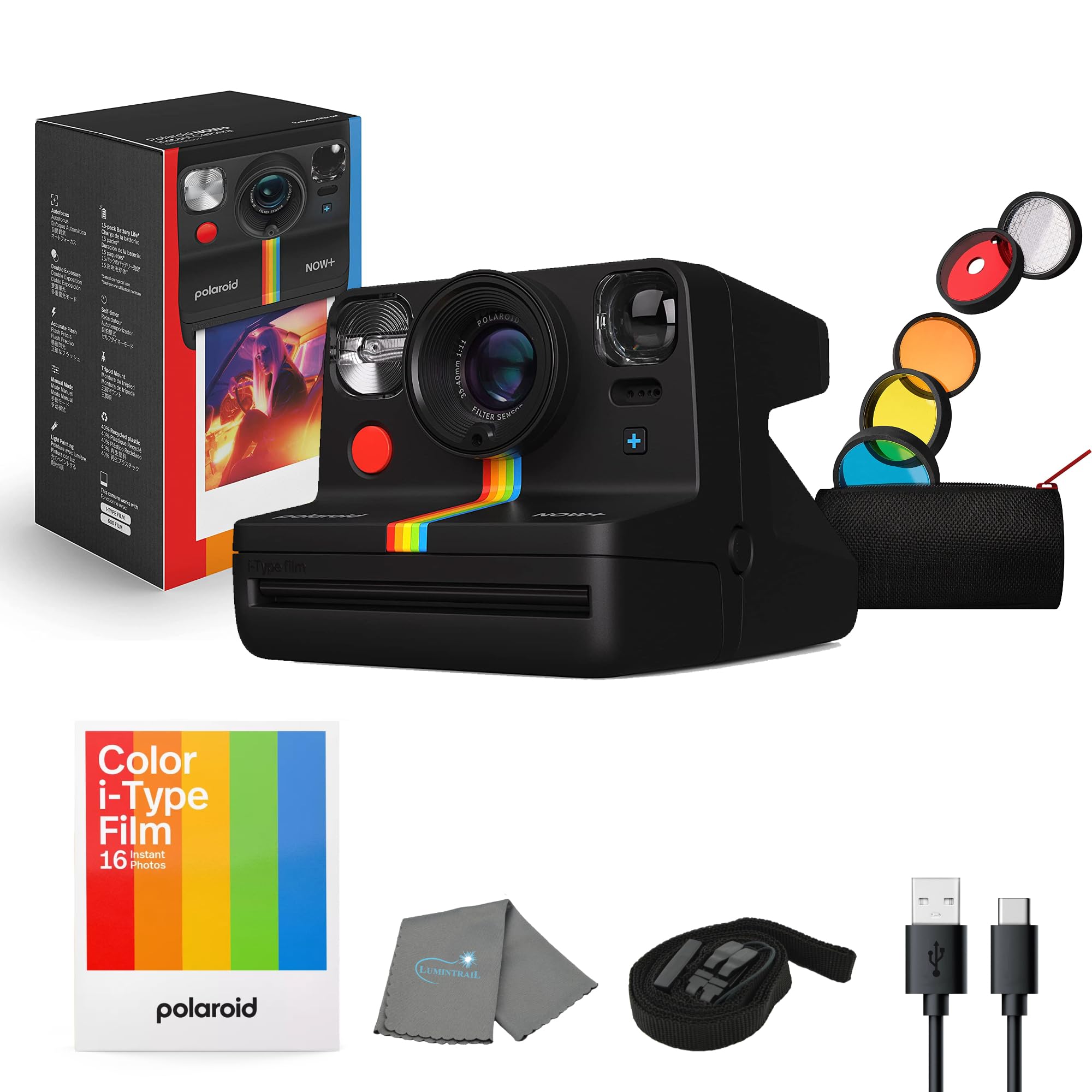 Foto 2 pulgar | Cámara Instantánea Polaroid Now+ Gen 2 Negra Con 5 Filtros De Lente - Venta Internacional.