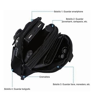 Foto 3 | Bandolera de Naylon Negro
