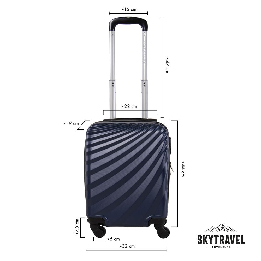 Foto 4 pulgar | Maleta Rígida Sky Travel Curvas Azul 16'' 4 Ruedas