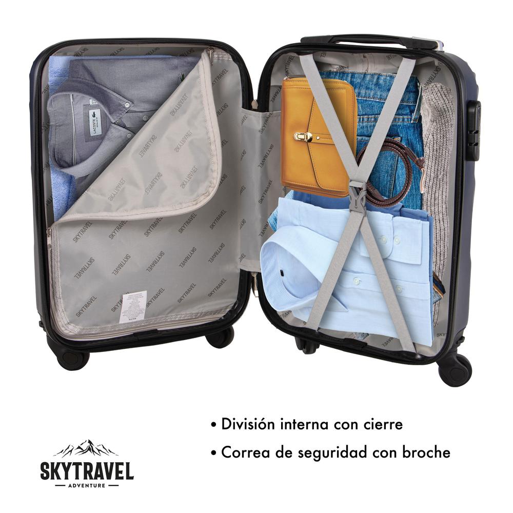 Foto 6 pulgar | Maleta Rígida Sky Travel Curvas Azul 16'' 4 Ruedas