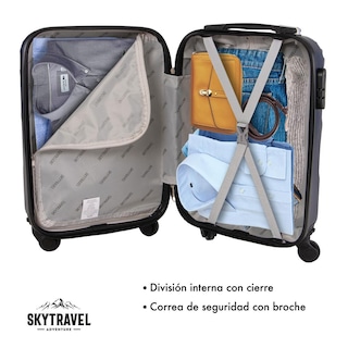 Foto 5 | Maleta Rígida Sky Travel Curvas Azul 16'' 4 Ruedas