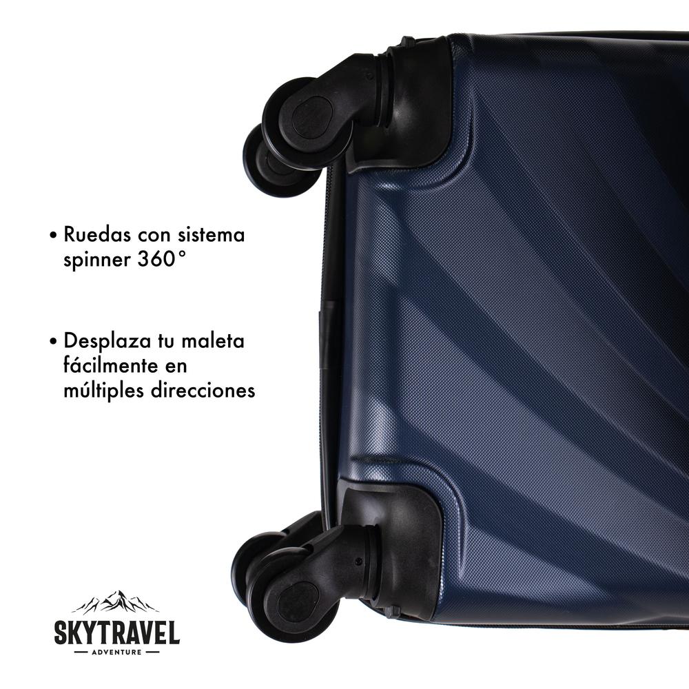 Foto 8 pulgar | Maleta Rígida Sky Travel Curvas Azul 16'' 4 Ruedas