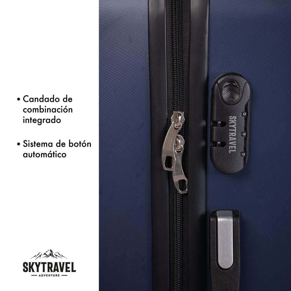 Foto 9 pulgar | Maleta Rígida Sky Travel Curvas Azul 16'' 4 Ruedas