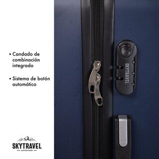 Foto 8 | Maleta Rígida Sky Travel Curvas Azul 16'' 4 Ruedas