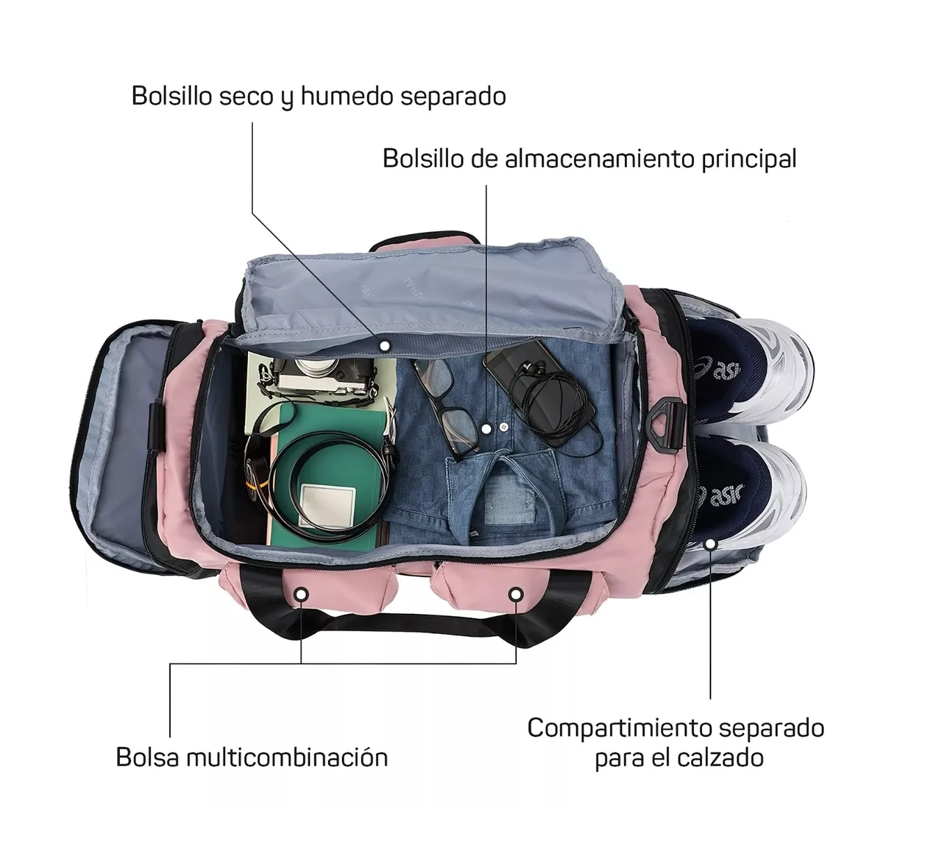Foto 3 pulgar | Maletas Deportivas BELUG color Rosa de Viaje para Mujer