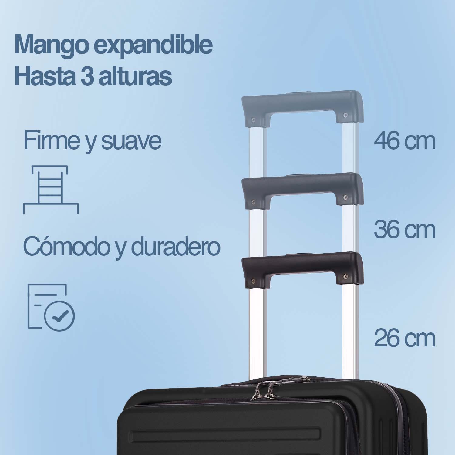 Foto 9 pulgar | Maleta de Mano Carry On 20" Puerto USB Bolsa Frontal