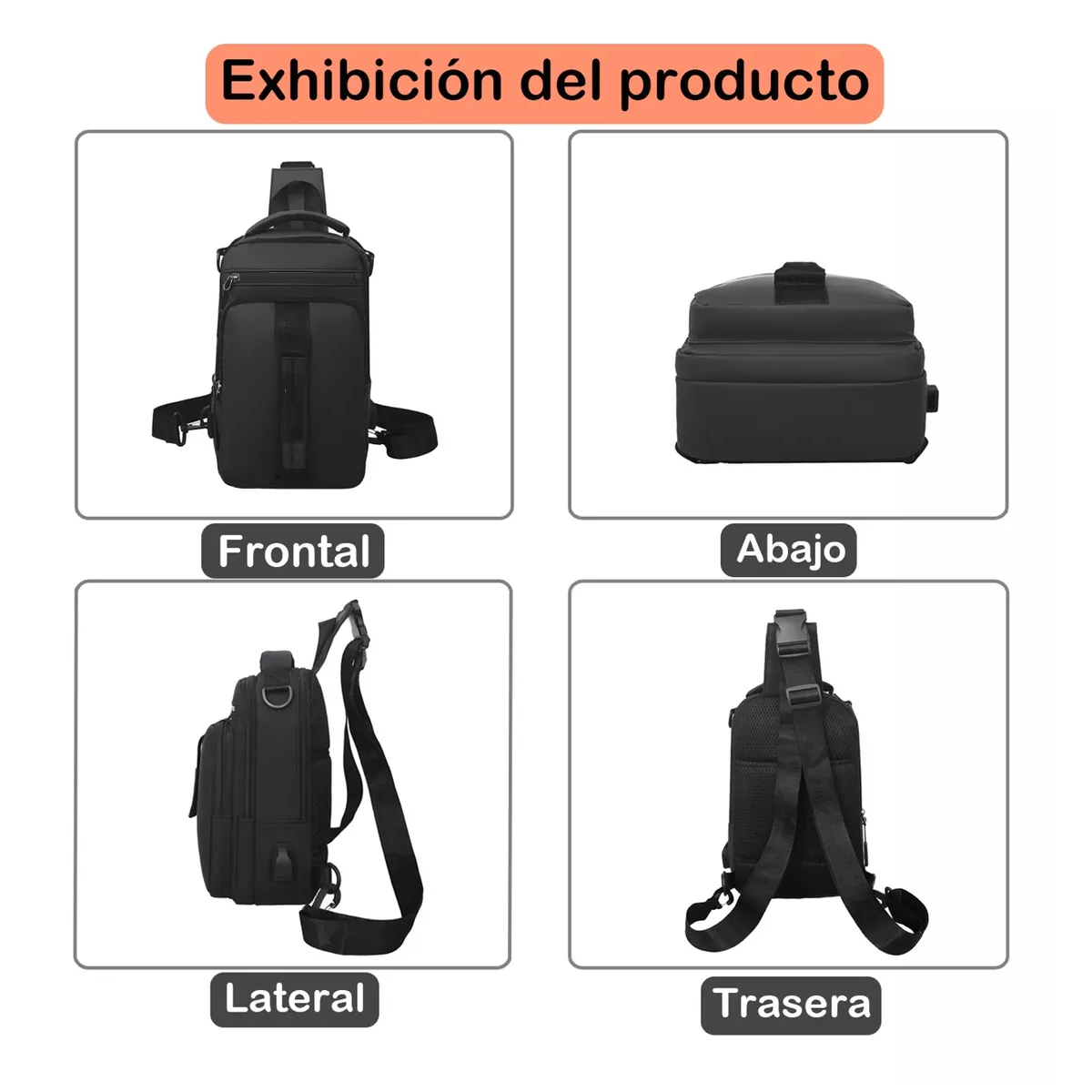 Foto 4 pulgar | Bolsa Bandolera Eo Safe Imports Negra
