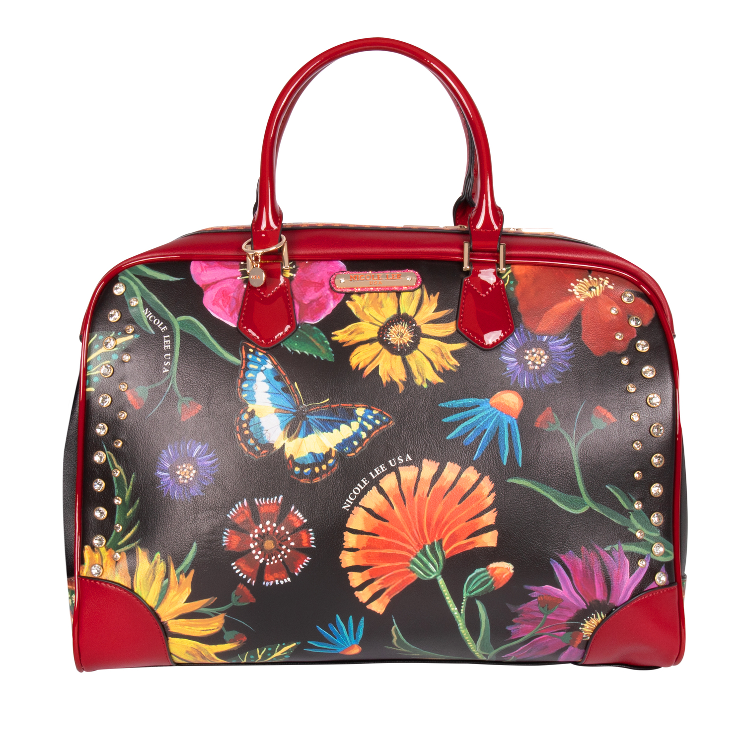 Maleta De Mano Viaje Marca Nicole Lee Weekender Butter-flower Black