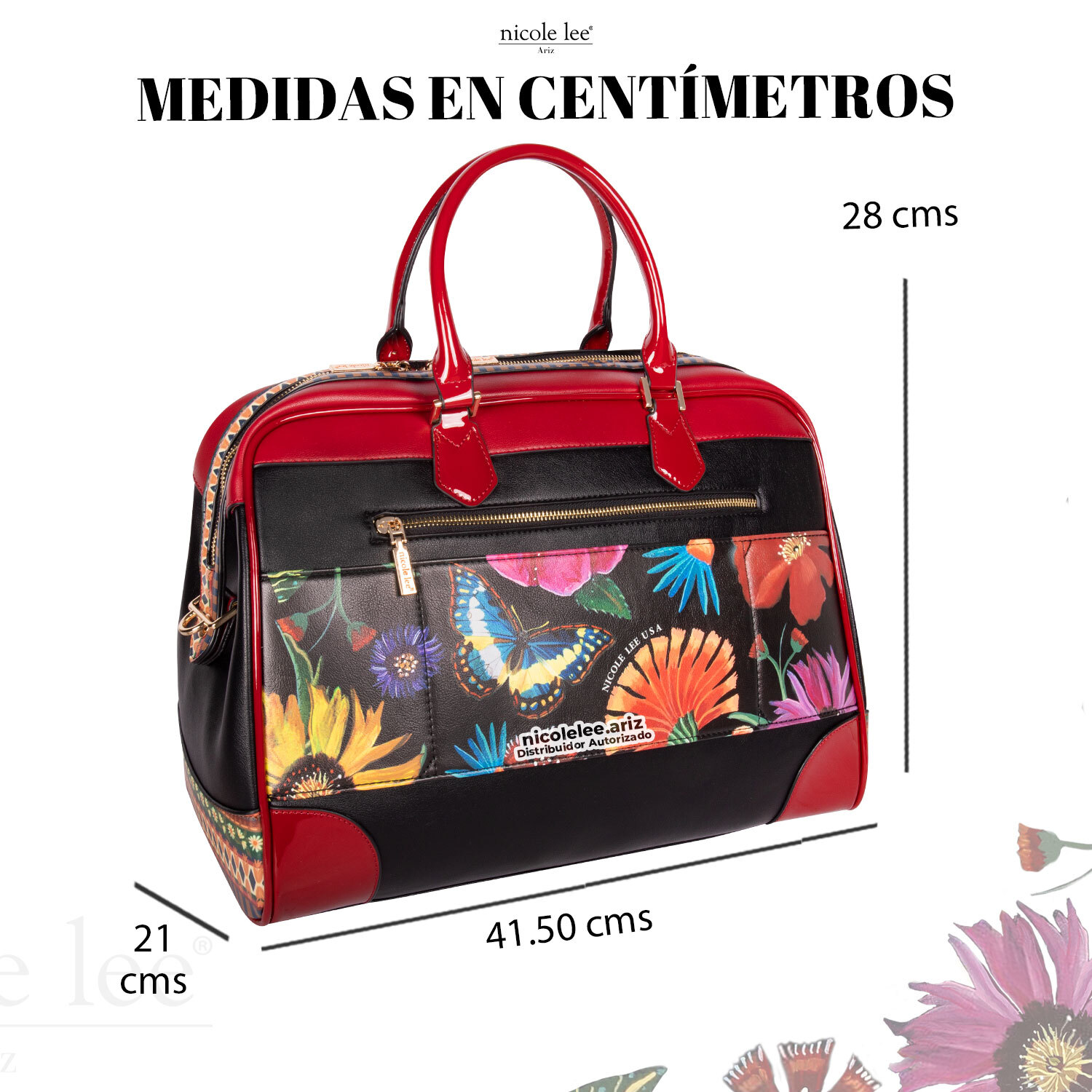 Foto 6 pulgar | Maleta De Mano Viaje Marca Nicole Lee Weekender Butter-flower Black