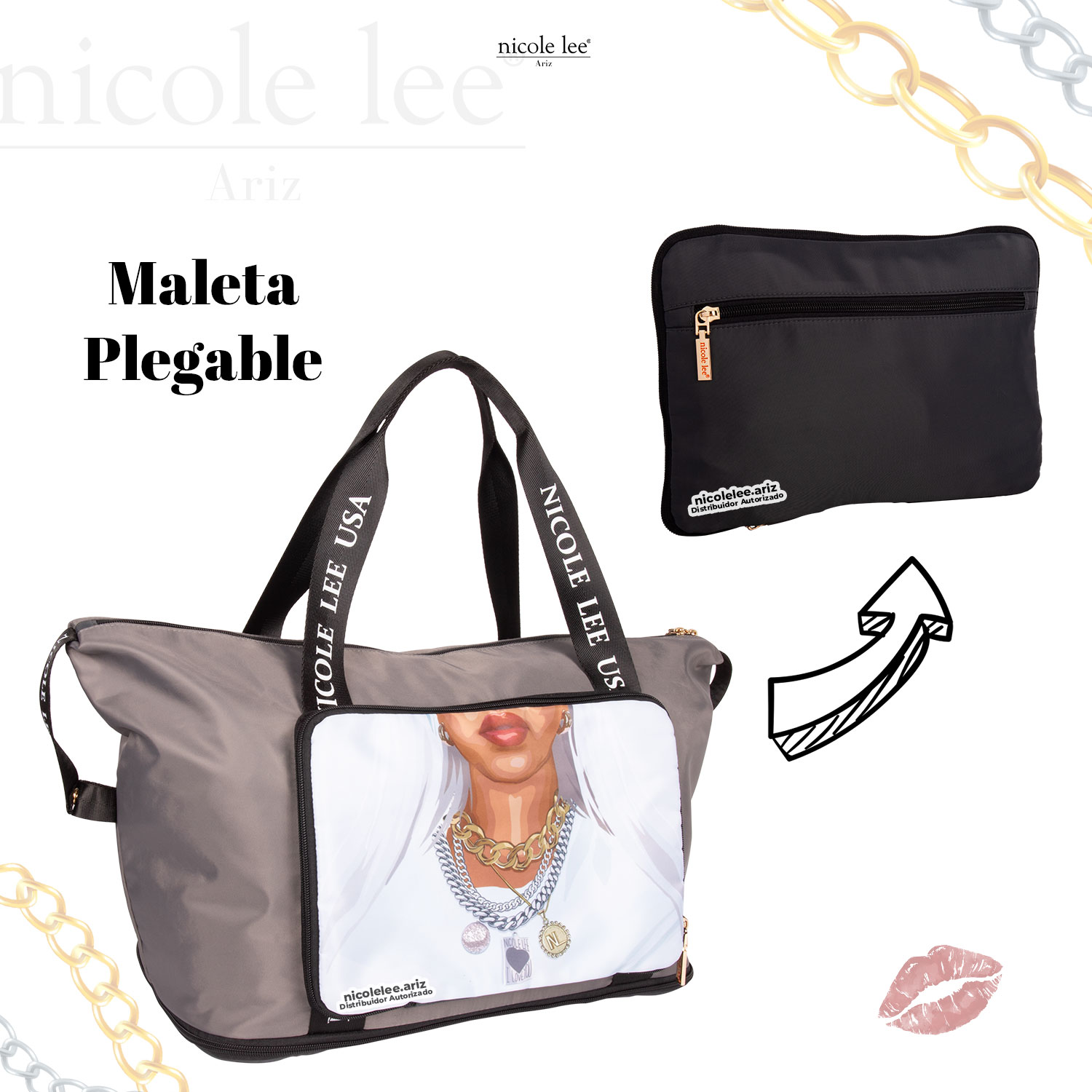 Foto 7 pulgar | Maleta Convertible Nicole Lee Jenna Goddess Of Love