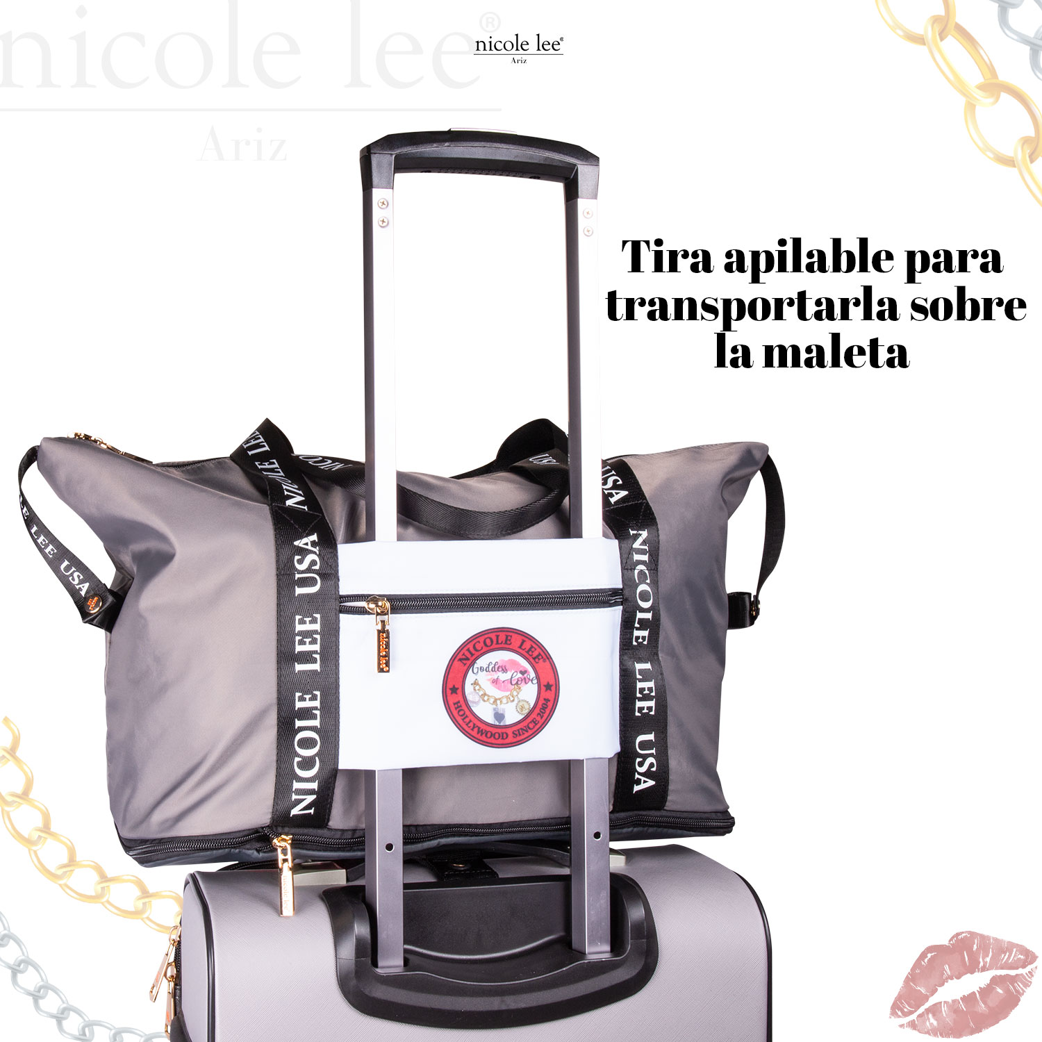 Foto 8 pulgar | Maleta Convertible Nicole Lee Jenna Goddess Of Love