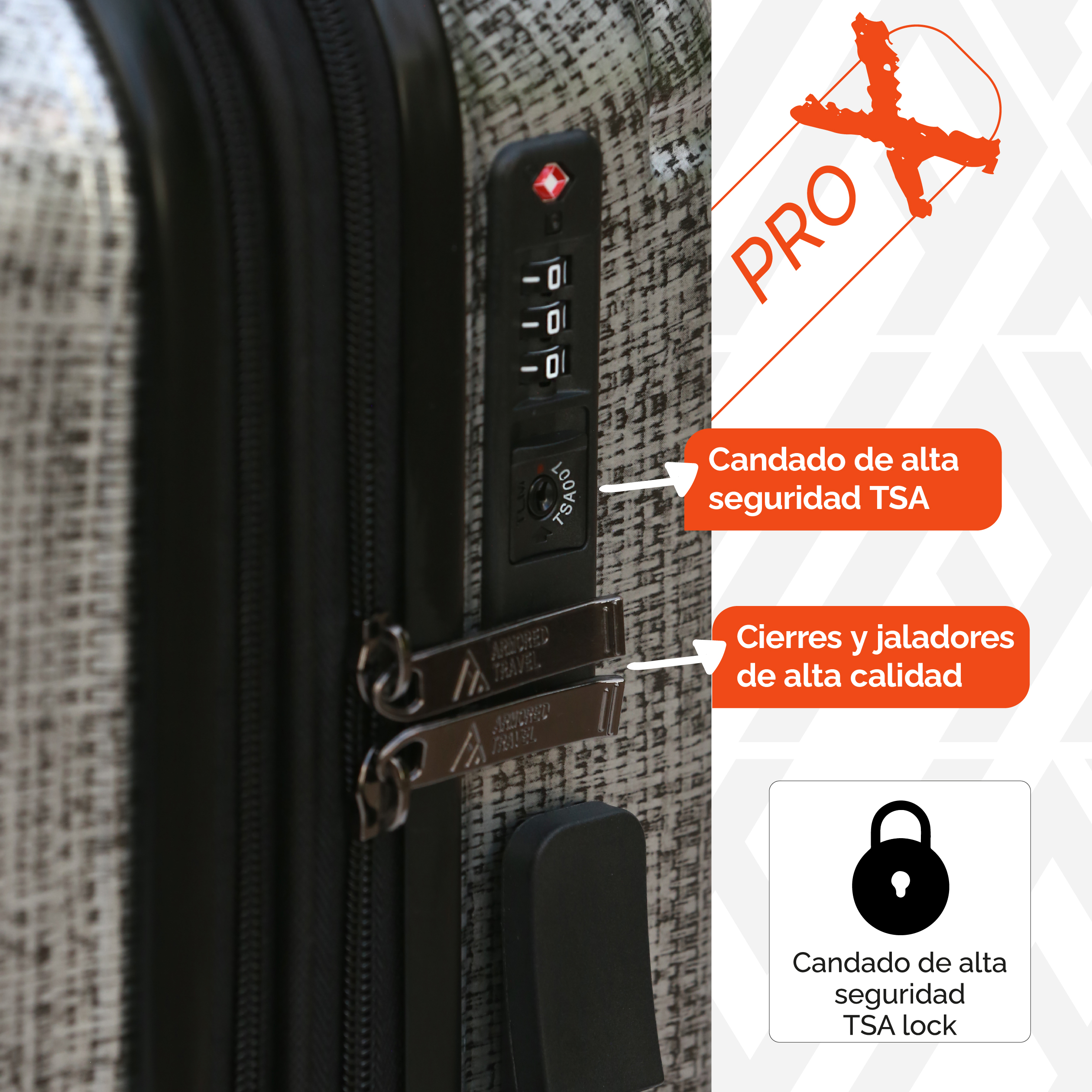 Foto 7 pulgar | Maleta con Ruedas Armored Travel Gris de 20"