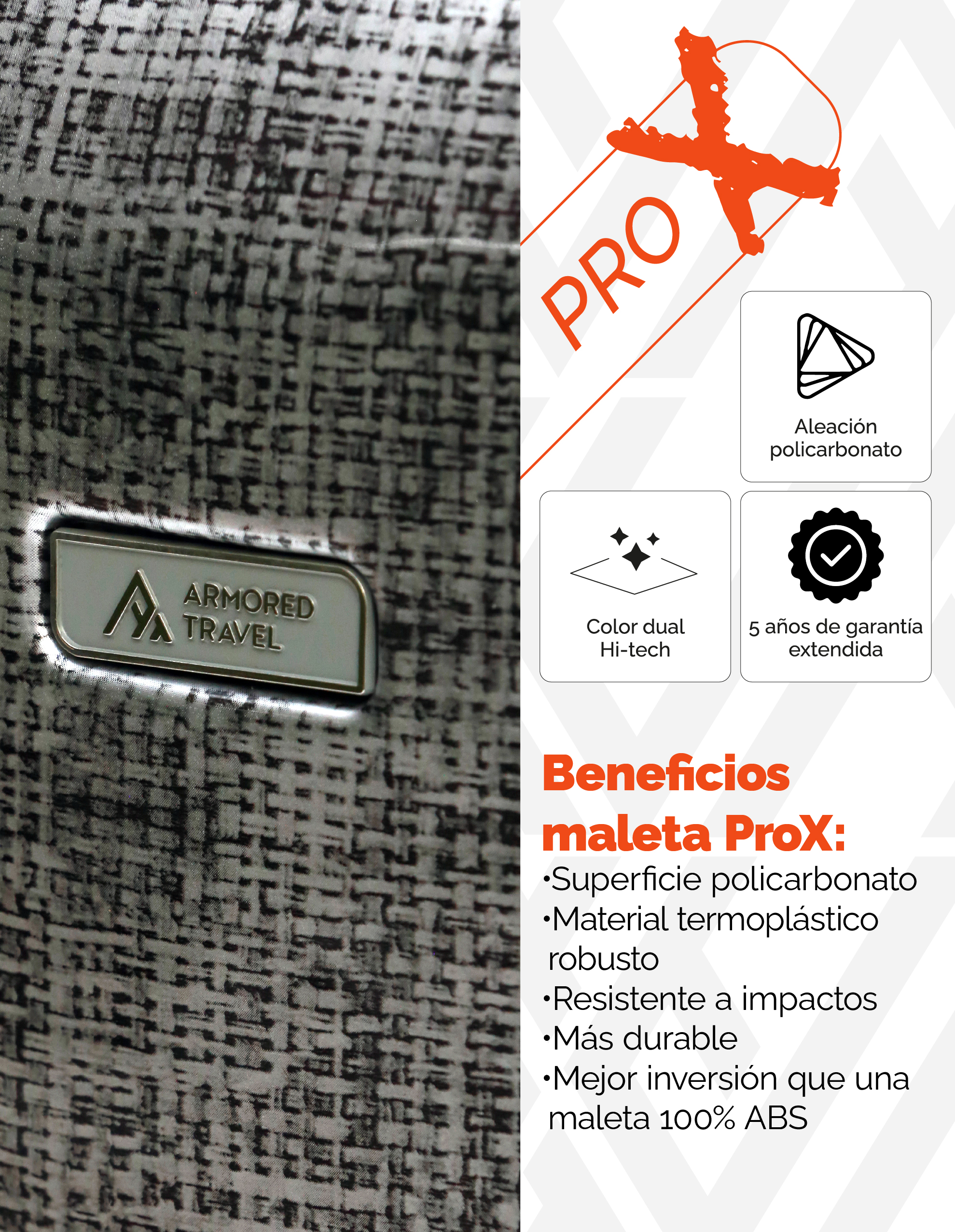 Foto 8 pulgar | Maleta con Ruedas Armored Travel Gris de 20"