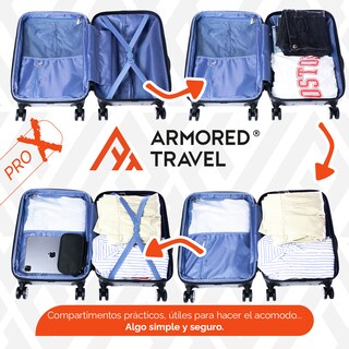 Foto 8 | Maleta con Ruedas Armored Travel Gris de 20"