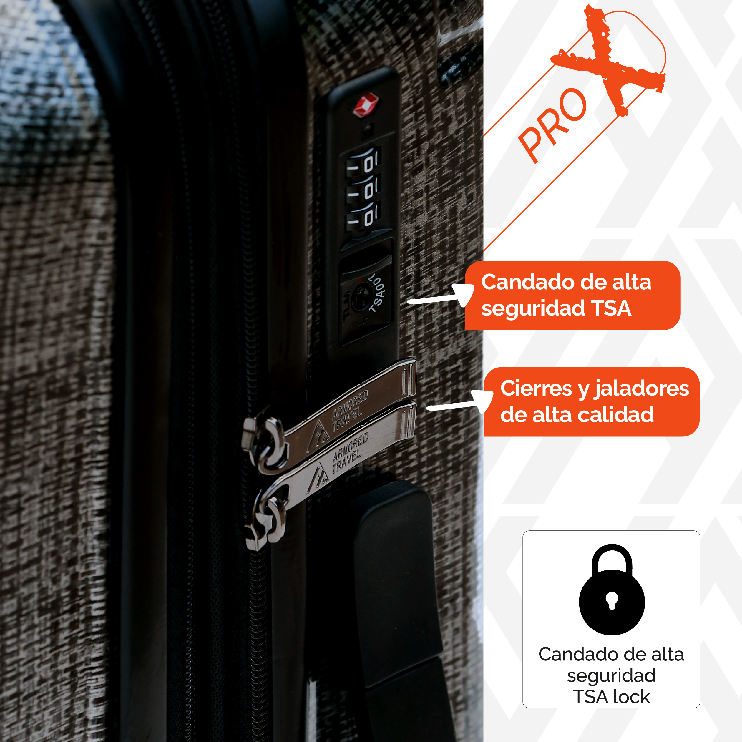 Foto 7 pulgar | Maleta de Viaje Armored Travel ProX Dark Negro Carry On 20'' 10kg de Policarbonato