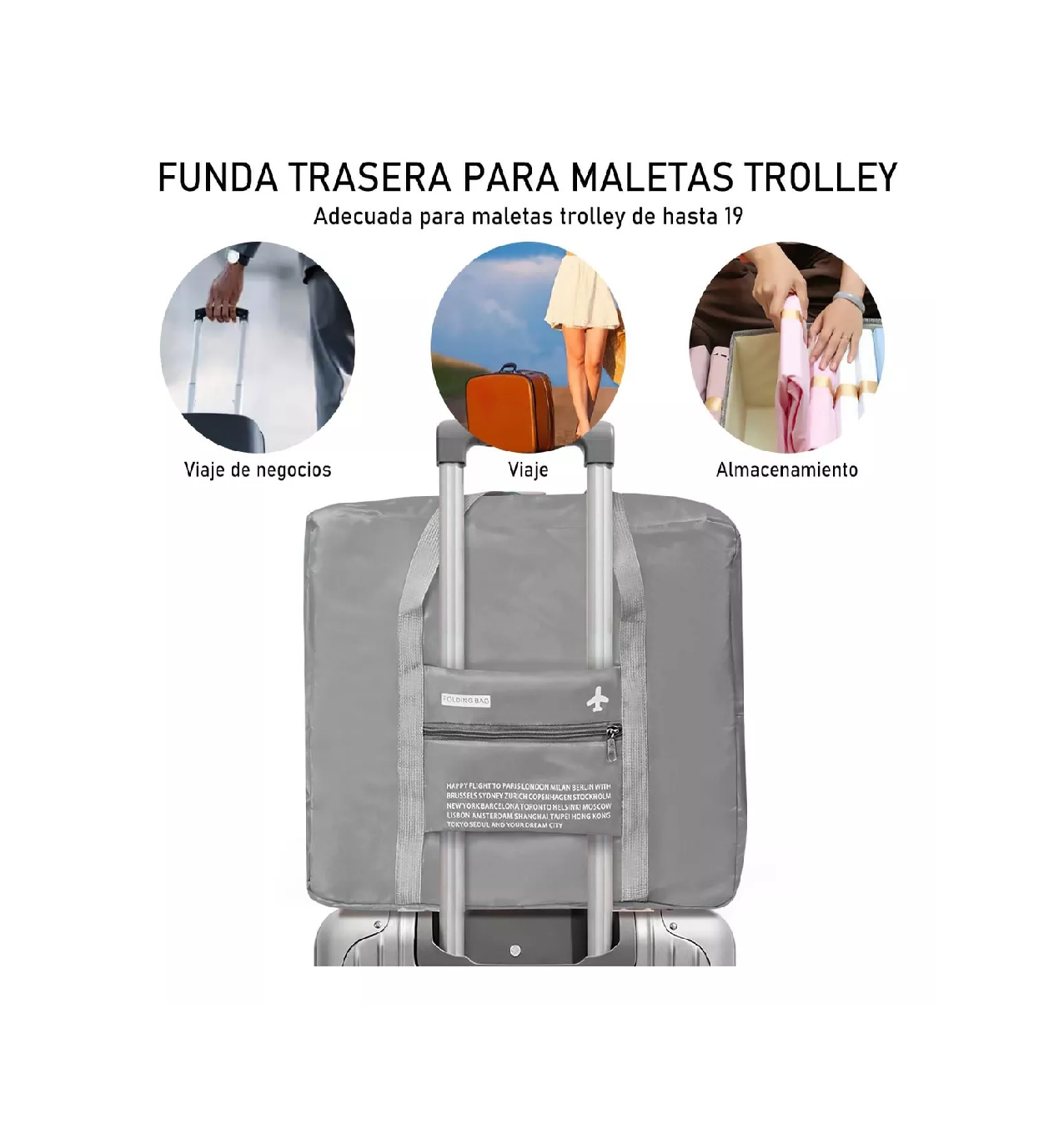 Foto 4 pulgar | Bolsa para Equipaje de Mano Belug Gris