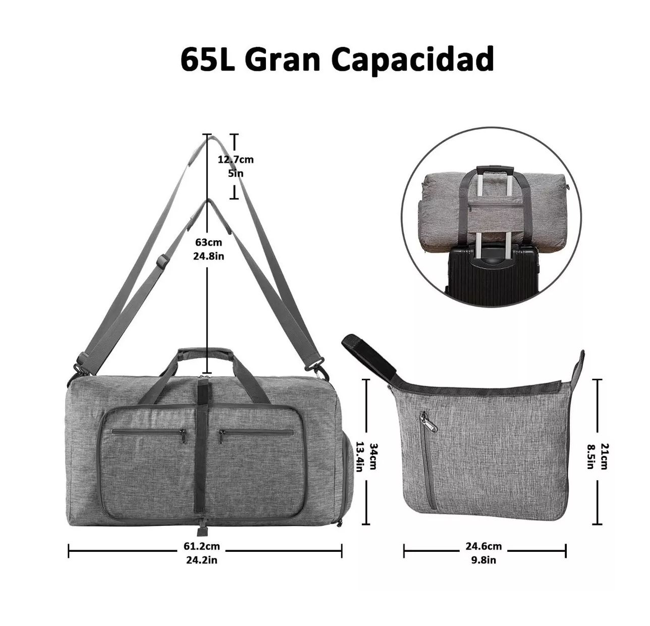 Foto 4 pulgar | Maleta Belug Gris Impermeable