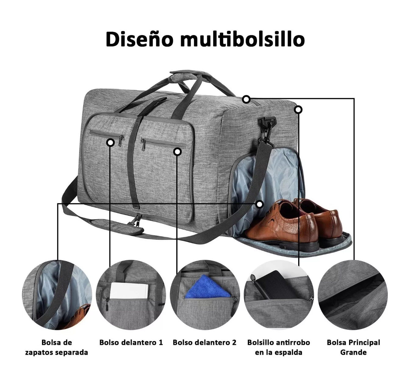 Foto 5 pulgar | Maleta Belug Gris Impermeable
