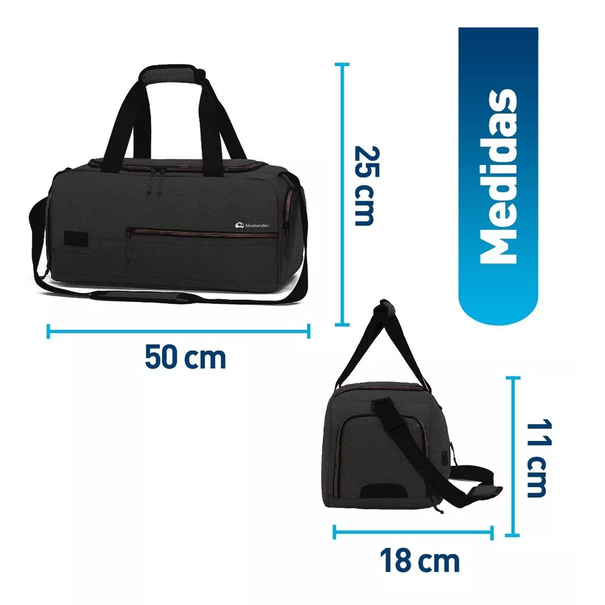 Foto 2 | Mochila Gym Maleta Deportiva De Mano Para Gimnasio Y Viaje Eo Safe Imports Esi-9218 Negro