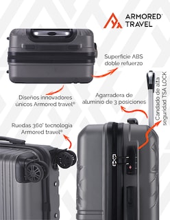 Foto 4 | Maleta Armored Travel Carry On 20'' Gris
