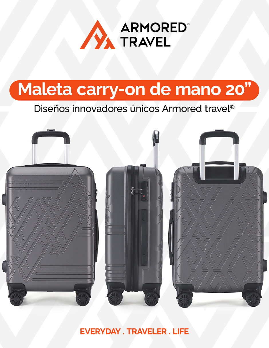 Foto 6 pulgar | Maleta de Viaje 10 KG Carry On 20'' Armored Travel Gris