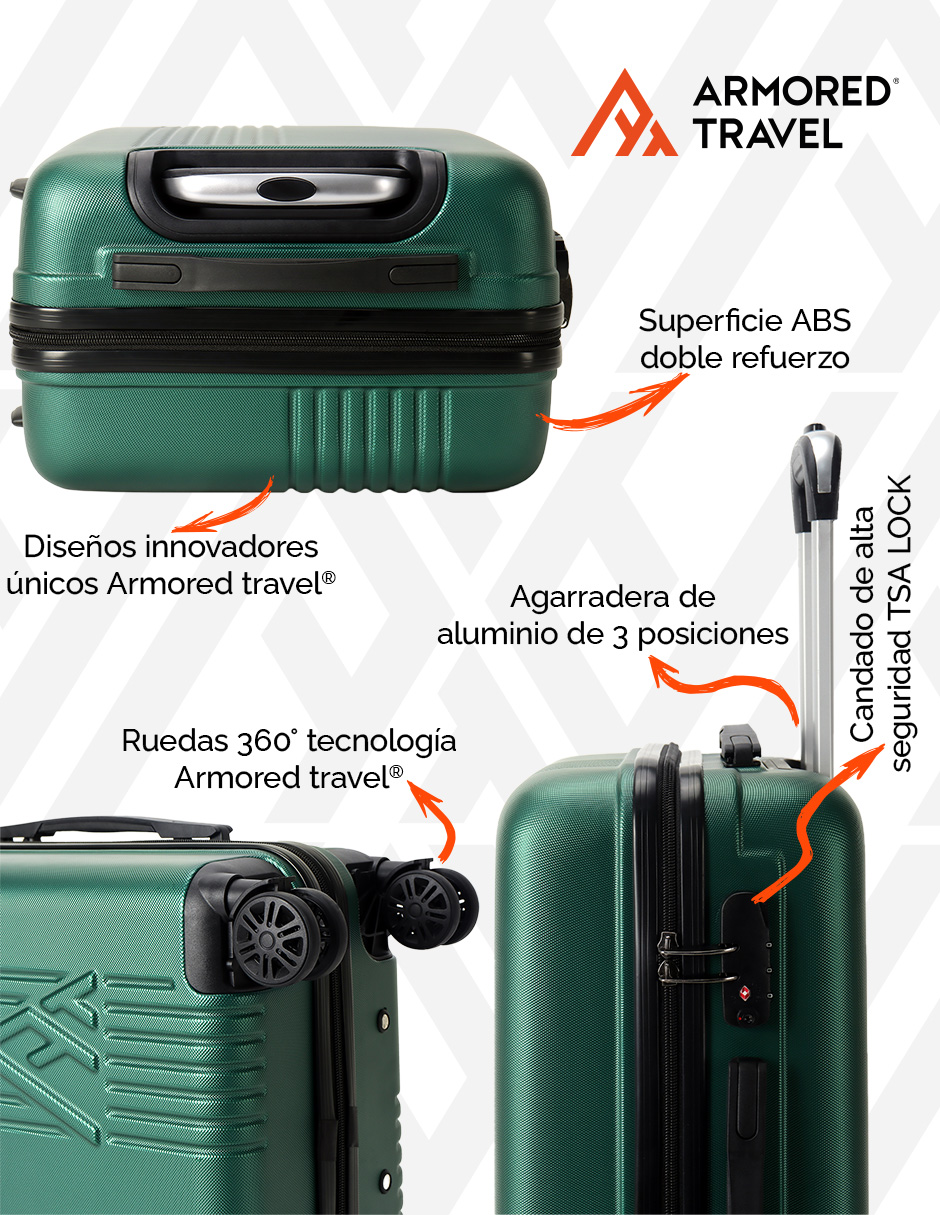 Foto 5 pulgar | Maleta de Viaje 10 KG Carry On 20'' Armored Travel Verde