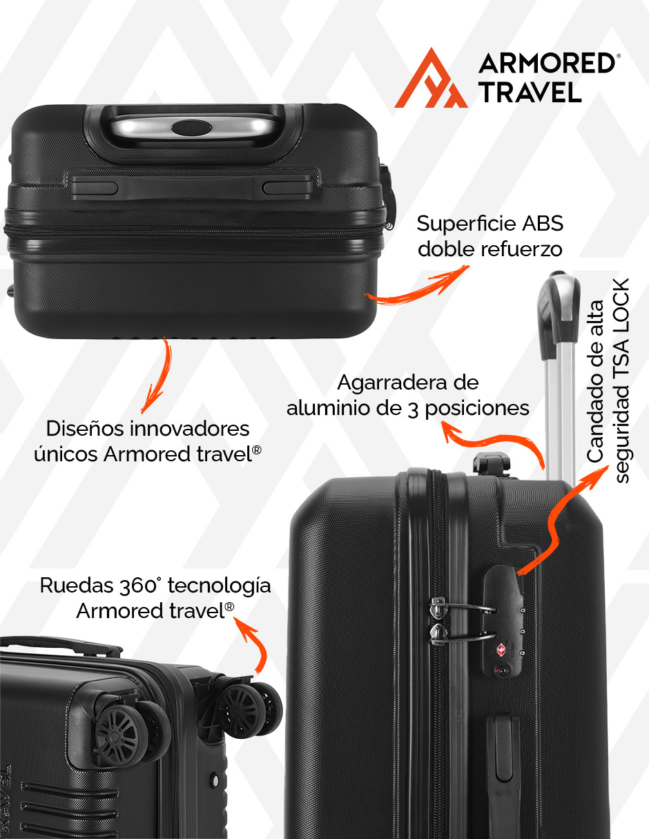 Foto 4 | Maleta de Viaje 10 KG Carry On 20'' Armored Travel Negro