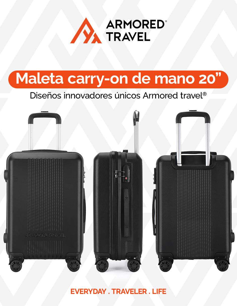 Foto 6 pulgar | Maleta de Viaje 10 KG Carry On 20'' Armored Travel Negro