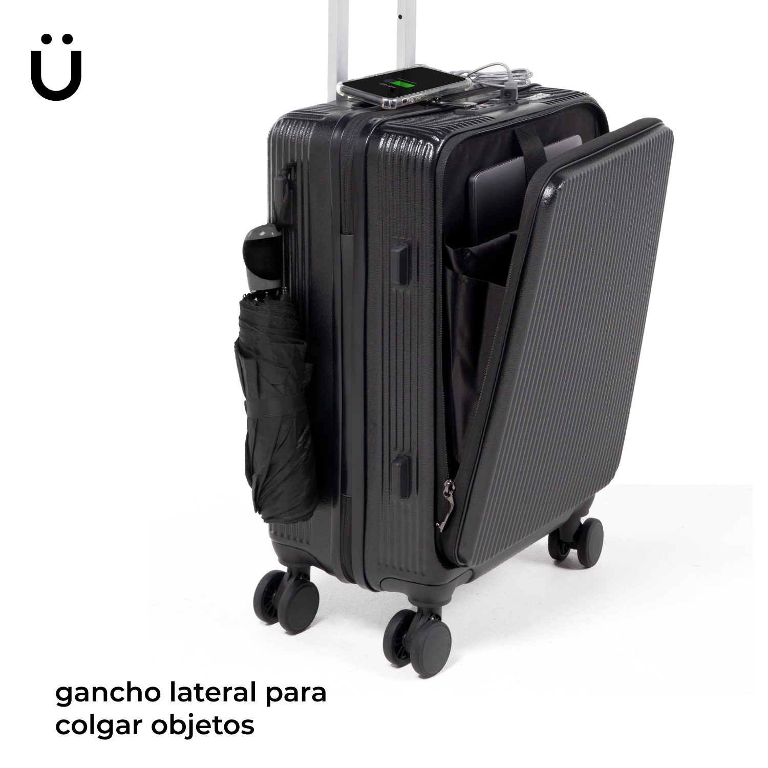 Foto 6 pulgar | Maleta Mano Carry On Bolsa Porta Laptop Puerto Usb Candado color Negro