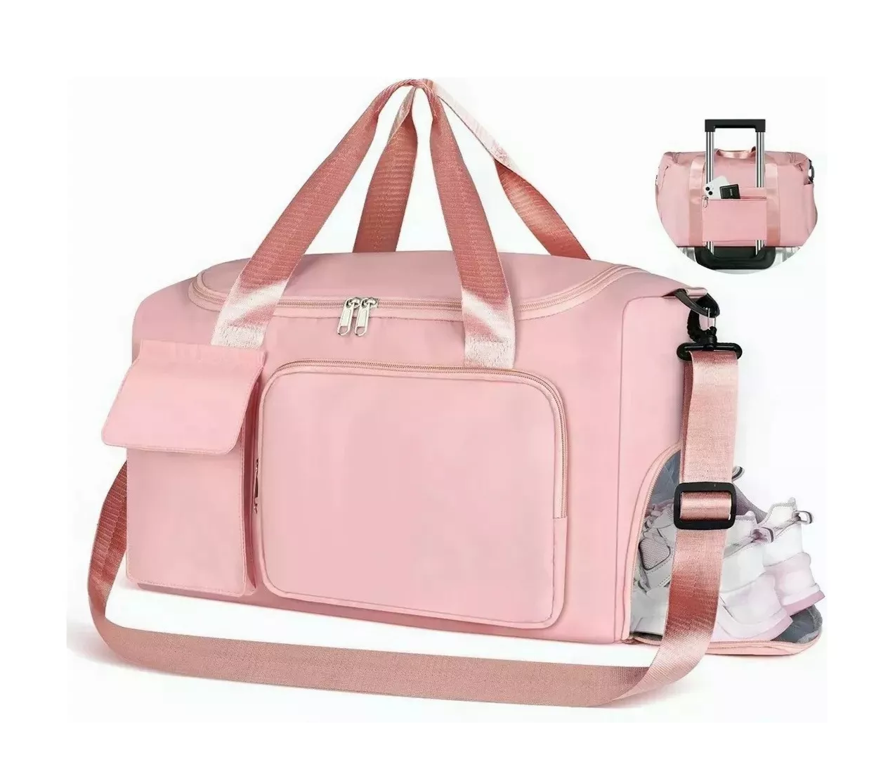 Foto 3 pulgar | Maleta Mochila Gym Deportiva Fitness Bag De Viaje Mujer, Rosa