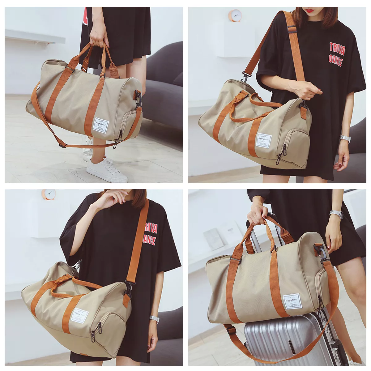 Foto 4 pulgar | Bolsa De Maleta Deportiva Mochila De Viaje Gimnasio Eo Safe Imports Esi-9969 Beige