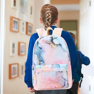Foto 3 | Mochila Escolar con Flores para Computadora Portátil Mármol
