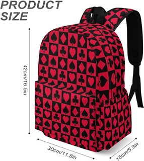 Foto 3 | Mochila de Viaje con Impresión de Póquer para Hombres y Mujeres Ligera y Espaciosa