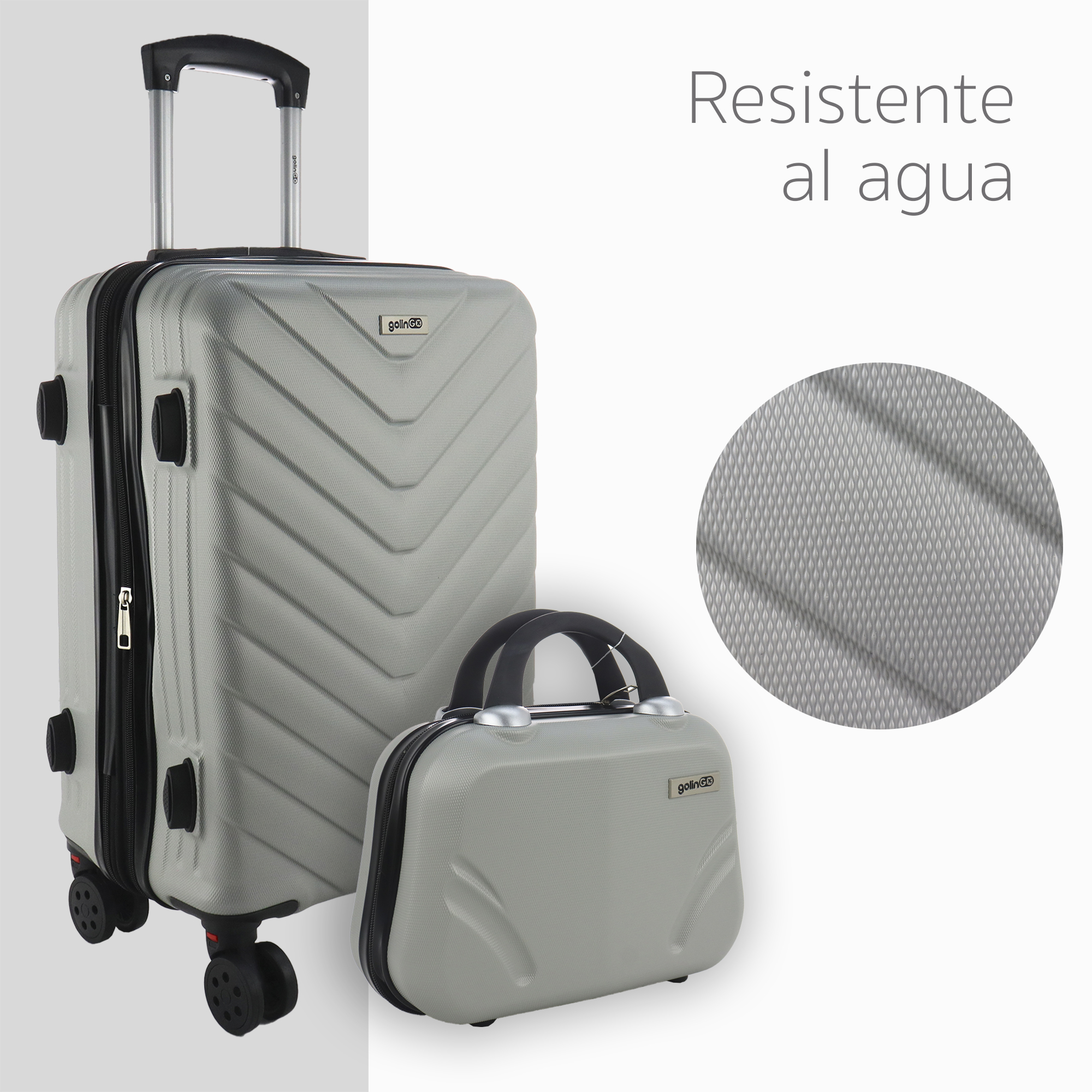 Foto 4 | Maleta Rígida Go Travel 14y 20'' 2 Piezas Plateadas