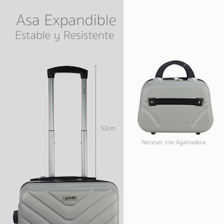 Foto 8 | Maleta Rígida Go Travel 14y 20'' 2 Piezas Plateadas