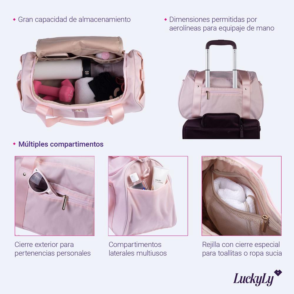 Foto 8 | Maleta Deportiva Y De Viaje Luckyly Modelo Maxi Rosa