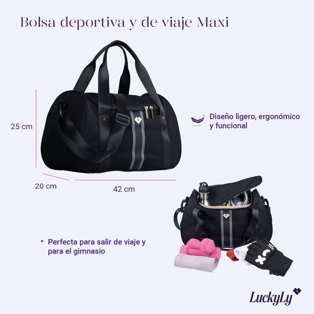 Foto 8 pulgar | Maleta Deportiva y de Viaje LuckyLy Maxi Negra