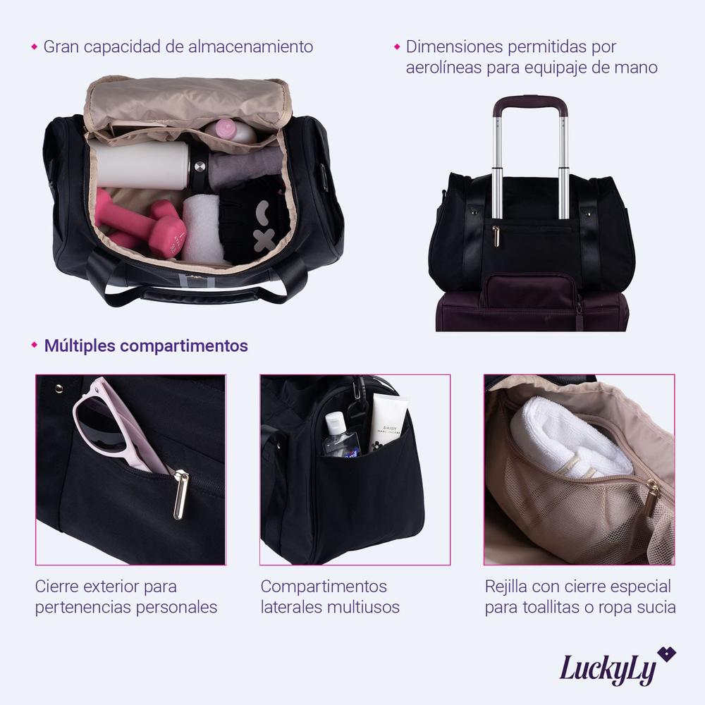 Foto 8 | Maleta Deportiva y de Viaje LuckyLy Maxi Negra