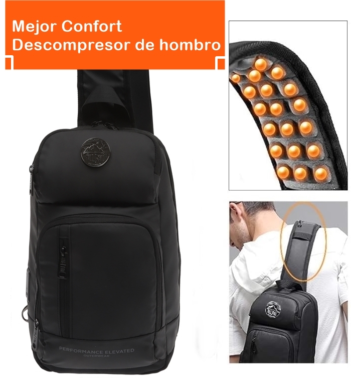 Foto 2 | Mochila Bandolera Ecd Unisex Negra