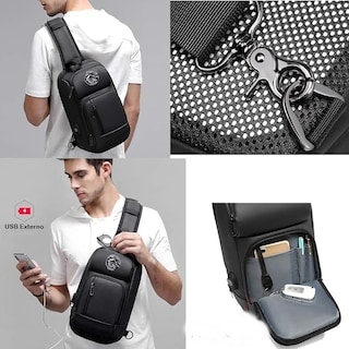 Foto 8 | Mochila Bandolera Ecd Unisex Negra