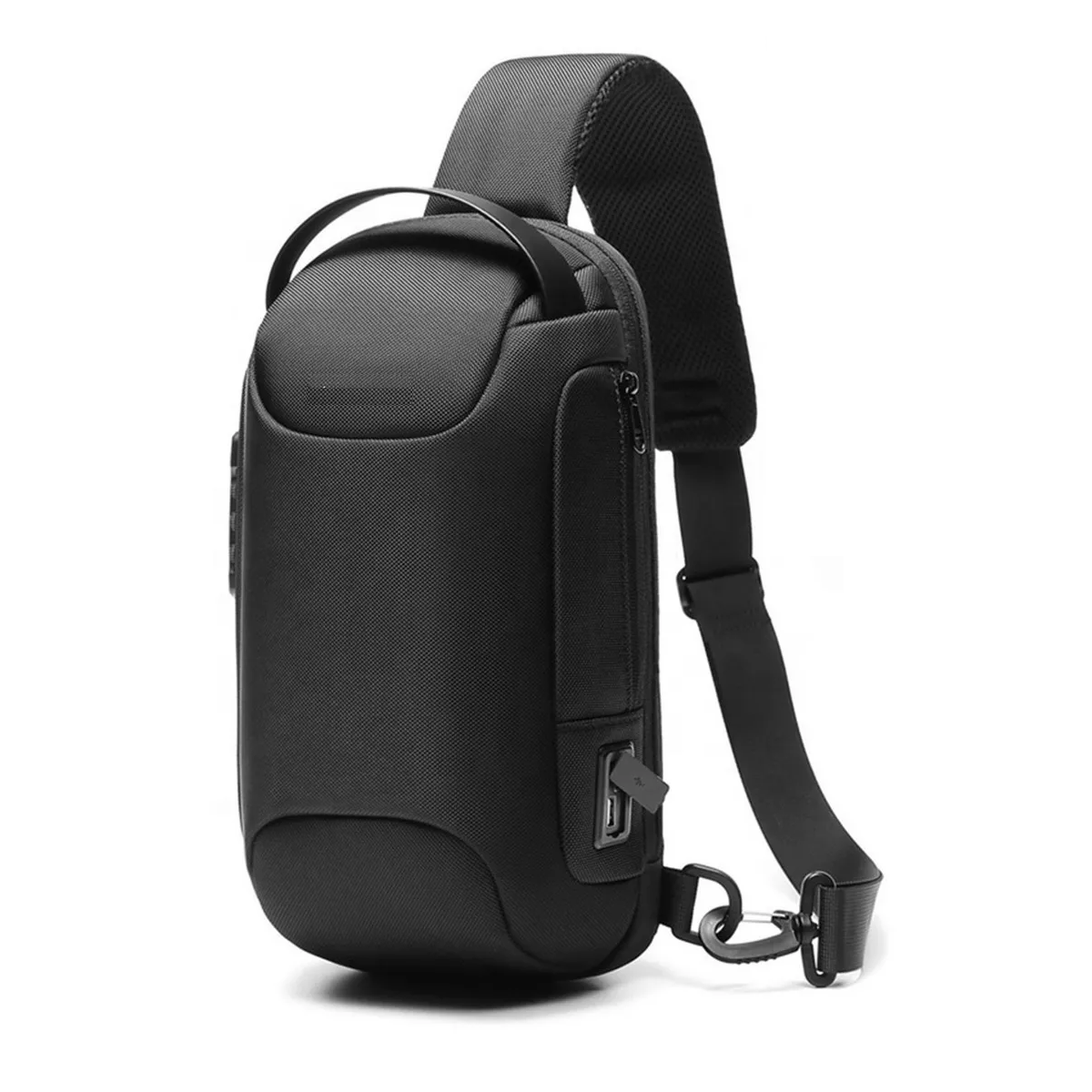 Foto 2 pulgar | Mochila Antirrobo Cruzada Bolso Pecho Con Código Integrado Eo Safe Imports Esi-11337 Negro