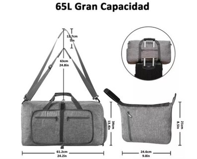 Foto 3 | Bolsa Deportiva Wünd Impermeable Gris